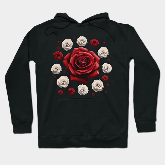 Beutiful Rose Flowers T-shirt Design. Hoodie by Naurin's Design